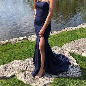 Sherri Hill Navy Blue Dress